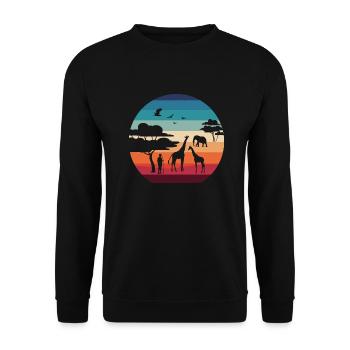 Paysage africain - Sweat-shirt Unisexe - noir - Devant - Alina (178cm) & Michal (187cm)
