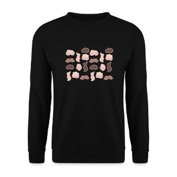 Brüste Nippel Busen Junggesellinnen Geschenk JGA - Unisex Pullover - Schwarz - Vorne - Alina (178cm) & Michal (187cm)