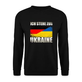 Vintage Allemand Ukraine Flag Allemagne - Sweat-shirt Unisexe - noir - Devant - Alina (178cm) & Michal (187cm)