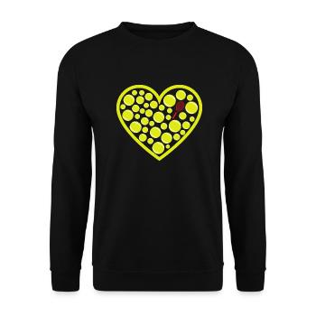 Ball Heart Tennis und Schläger - Unisex Pullover - Schwarz - Vorne - Alina (178cm) & Michal (187cm)