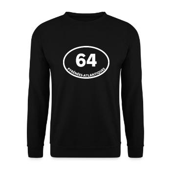 64 pyrénées-atlantiques - Sweat-shirt Unisexe - noir - Devant - Alina (178cm) & Michal (187cm)
