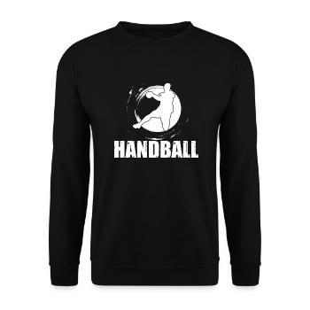 Cooles Handball Motiv für Handballer - Unisex Pullover - Schwarz - Vorne - Alina (178cm) & Michal (187cm)