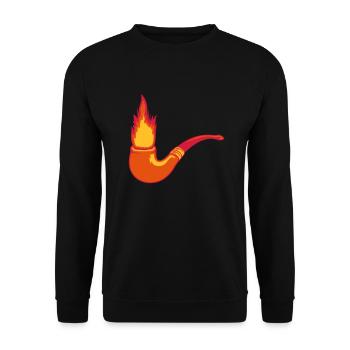 Feuer Tabakpfeife Raucher - Unisex Pullover - Schwarz - Vorne - Alina (178cm) & Michal (187cm)