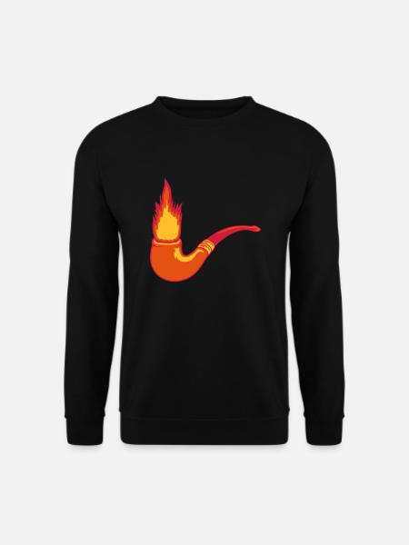 Feuer Tabakpfeife Raucher - Unisex Pullover - Schwarz
