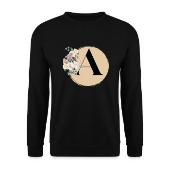 letter A - Unisex Sweatshirt - black - Front - Alina (178cm) & Michal (187cm)