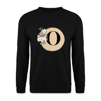 letter O - Unisex Sweatshirt - black - Front - Alina (178cm) & Michal (187cm)