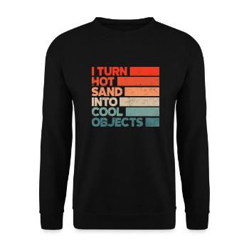Glassblowing Glassworking Lampworking I Turn Hot - Unisex Pullover - Schwarz - Vorne - Alina (178cm) & Michal (187cm)
