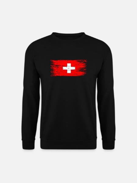 Schweiz Flagge - Unisex Pullover - Schwarz
