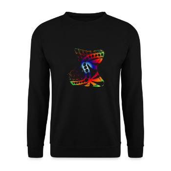 Abstrakt - Unisex Pullover - Schwarz - Vorne - Alina (178cm) & Michal (187cm)