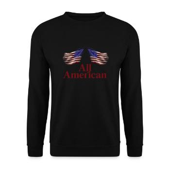 All American - Unisex Sweatshirt - black - Front - Alina (178cm) & Michal (187cm)