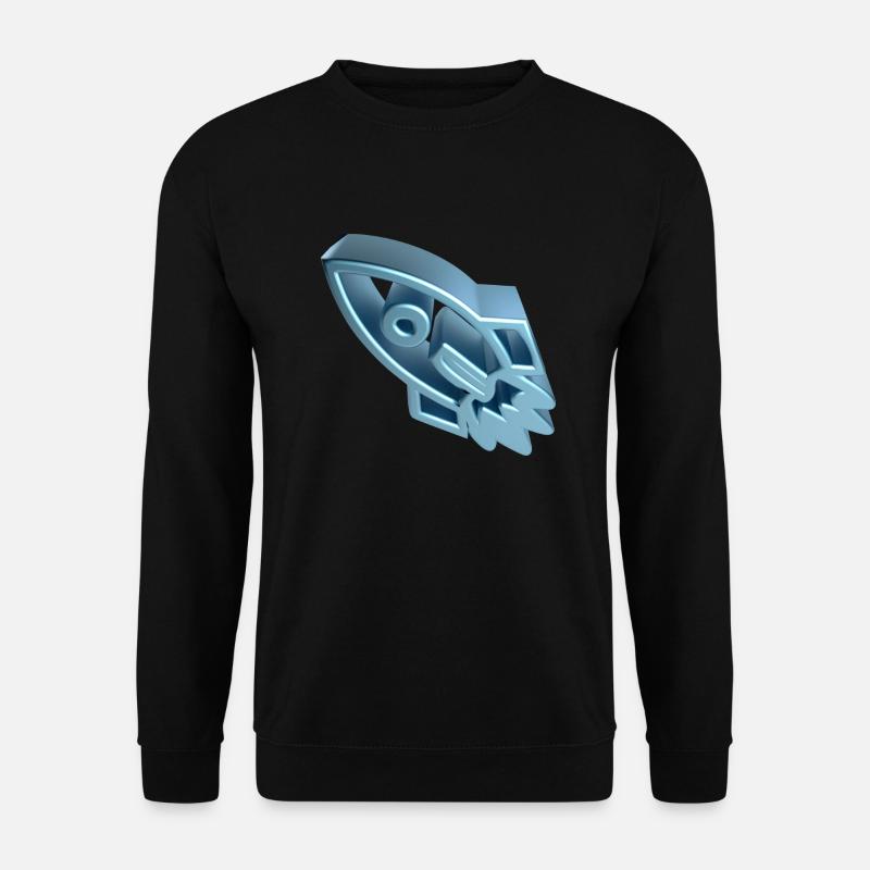 Zum Mond - 3D - Satin2 - Unisex Pullover - Schwarz