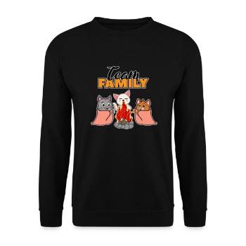 team family cat camping bachelorette - Unisex Sweatshirt - black - Front - Alina (178cm) & Michal (187cm)