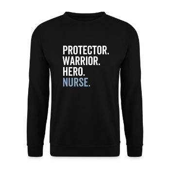 Protector Warrior Hero Nurse - Unisex Sweatshirt - black - Front - Alina (178cm) & Michal (187cm)