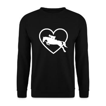 Reiten - Reiter Geschenkidee - Unisex Pullover - Schwarz - Vorne - Alina (178cm) & Michal (187cm)