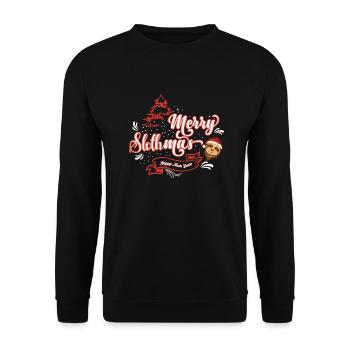 Merry slothmas 2023 - Unisex Sweatshirt - black - Front - Alina (178cm) & Michal (187cm)