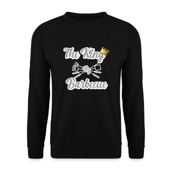 The King of Barbecue - BBQ Humor - Unisex Sweatshirt - black - Front - Alina (178cm) & Michal (187cm)