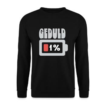 Lustiger Spruch meine Geduld Ladebalken ausrasten - Unisex Pullover - Schwarz - Vorne - Alina (178cm) & Michal (187cm)