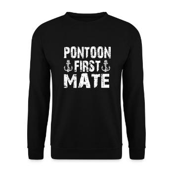 Ponton First Mate Lake Boating Summer Vintage - Sweat-shirt Unisexe - noir - Devant - Alina (178cm) & Michal (187cm)