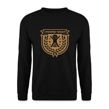 I pooped today quote - Unisex Sweatshirt - black - Front - Alina (178cm) & Michal (187cm)