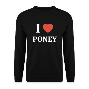i love poney - Sweat-shirt Unisexe - noir - Devant - Alina (178cm) & Michal (187cm)
