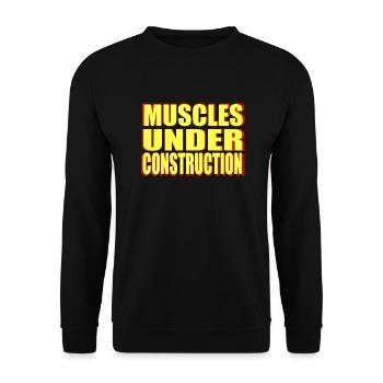 muscles under construction - Unisex Pullover - Schwarz - Vorne - Alina (178cm) & Michal (187cm)