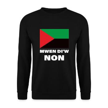 Drapeau Martinique Mwen Di'w Non - Sweat-shirt Unisexe - noir - Devant - Alina (178cm) & Michal (187cm)
