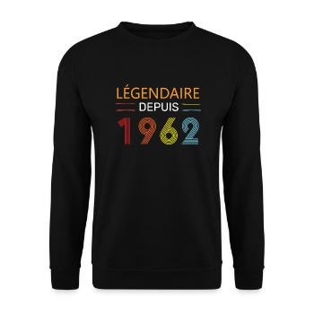 Légendaire Depuis 1962 62 Anniversaire 62 Ans - Sweat-shirt Unisexe - noir - Devant - Alina (178cm) & Michal (187cm)