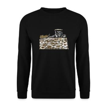 Eiteer vs Eiter - eine Straßenbaumaschine. - Unisex Pullover - Schwarz - Vorne - Alina (178cm) & Michal (187cm)