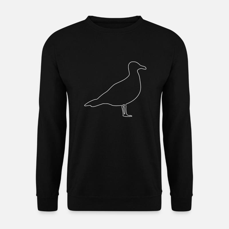 Möwe, Vögel, Taube, - Unisex Pullover - Schwarz