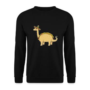 Tacosaurus Taco Dinosaur Funny WordPlay Child - Unisex Sweatshirt - black - Front - Alina (178cm) & Michal (187cm)