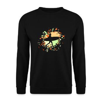 Surfer Enjoy The Beach Color Splash - Unisex Pullover - Schwarz - Vorne - Alina (178cm) & Michal (187cm)