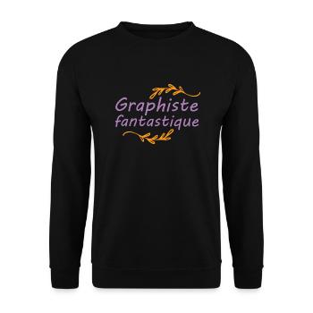 Tshirt homme Graphiste fantastique - Sweat-shirt Unisexe - noir - Devant - Alina (178cm) & Michal (187cm)