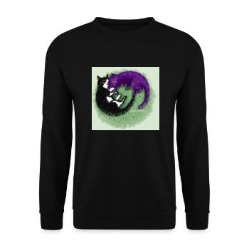 Ying Yang Katzen - Unisex Pullover - Schwarz - Vorne - Alina (178cm) & Michal (187cm)