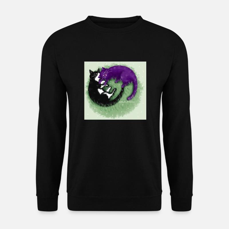 Ying Yang Katzen - Unisex Pullover - Schwarz