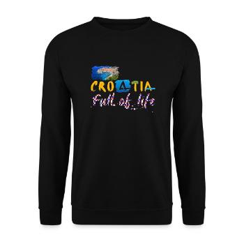 Croatie Croate Hrvatska Croatie Croates Croates Croates - Sweat-shirt Unisexe - noir - Devant - Alina (178cm) & Michal (187cm)
