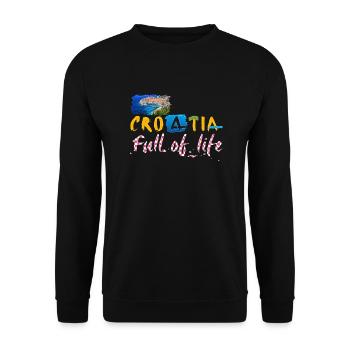 Croatie Croate Hrvatska Croatie Croates Croates Croates - Sweat-shirt Unisexe - noir - Devant - Alina (178cm) & Michal (187cm)