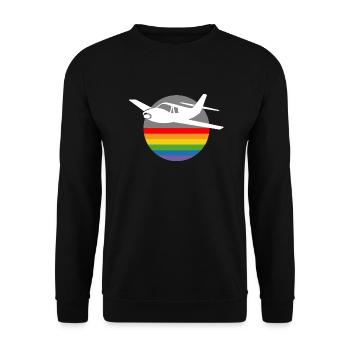 Rainbow Airplane blanc - Sweat-shirt Unisexe - noir - Devant - Alina (178cm) & Michal (187cm)