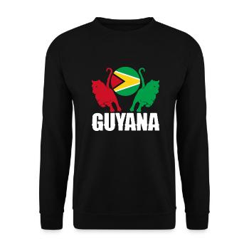 Guyana Drapeau Guyanaan National Animal Jaguar - Sweat-shirt Unisexe - noir - Devant - Alina (178cm) & Michal (187cm)
