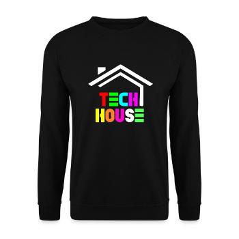 tech house - Unisex Sweatshirt - black - Front - Alina (178cm) & Michal (187cm)