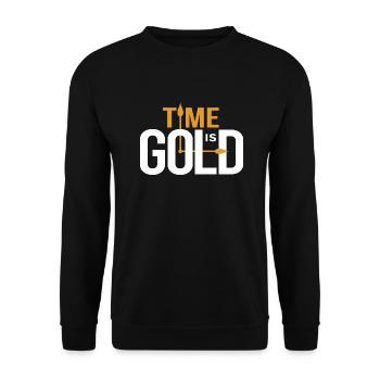 Time Is Gold - Unisex Pullover - Schwarz - Vorne - Alina (178cm) & Michal (187cm)