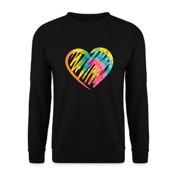 Heart - Unisex Pullover - Schwarz - Vorne - Alina (178cm) & Michal (187cm)