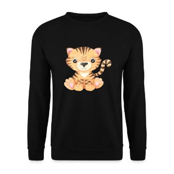 Sweet Tiger Baby Asia China Russia Tiger - Unisex Sweatshirt - black - Front - Alina (178cm) & Michal (187cm)