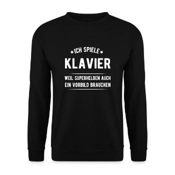 Klavier - Unisex Pullover - Schwarz - Vorne - Alina (178cm) & Michal (187cm)