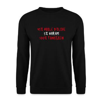 100% Tunisien - Sweat-shirt Unisexe - noir - Devant - Alina (178cm) & Michal (187cm)