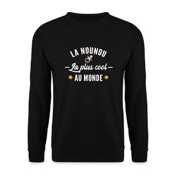 La nounou la plus cool du monde / humour nounou - Sweat-shirt Unisexe - noir - Devant - Alina (178cm) & Michal (187cm)