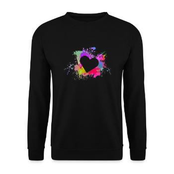 Herz - Unisex Pullover - Schwarz - Vorne - Alina (178cm) & Michal (187cm)