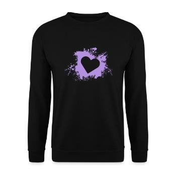 Herz - Unisex Pullover - Schwarz - Vorne - Alina (178cm) & Michal (187cm)