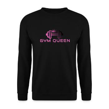 GYM QUEEN - Gym Motivation and Fitness Designs - Unisex Sweatshirt - black - Front - Alina (178cm) & Michal (187cm)