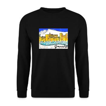 AHAMBRA OF GRANADA - Unisex Sweatshirt - black - Front - Alina (178cm) & Michal (187cm)