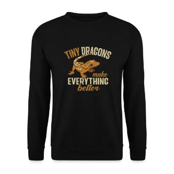 Lézard Gecko couronné Herpétologiste des reptiles - Sweat-shirt Unisexe - noir - Devant - Alina (178cm) & Michal (187cm)